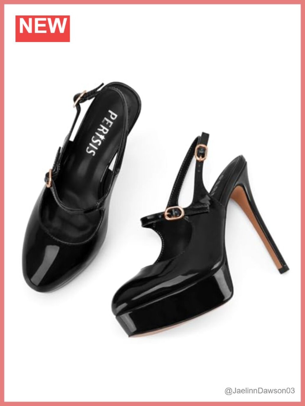 Faux Leather Slingback Platform High Heel Stiletto Pumps with Ankle Strap